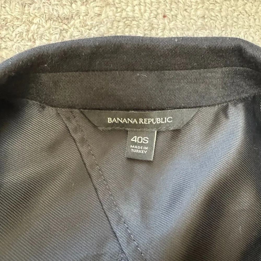 Banana Republic Mario Bellucci Italian Wool Slim Fit Blazer Jacket in Black 40S